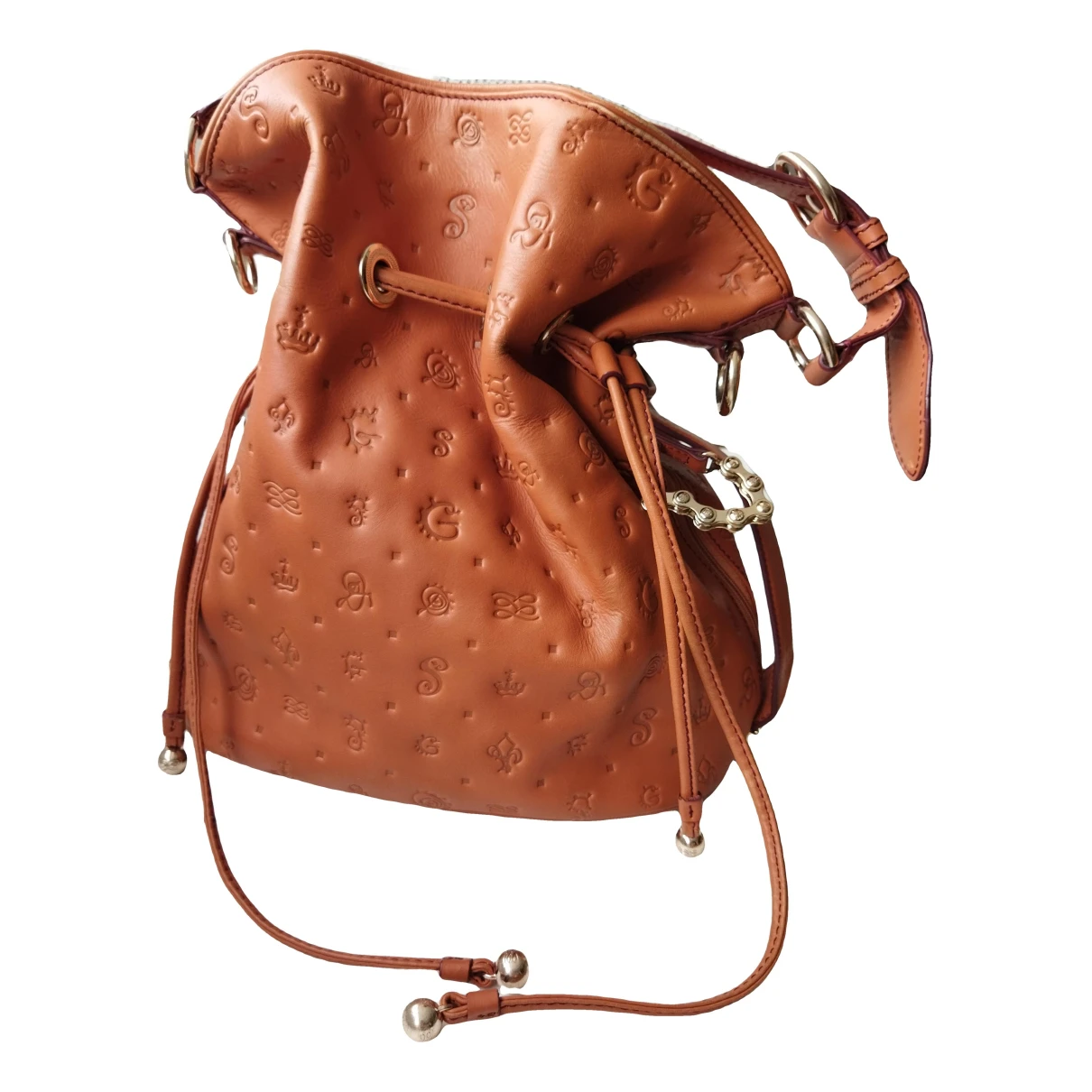 Pre-owned Lancel Daligramme Vegan Leather Handbag In Camel