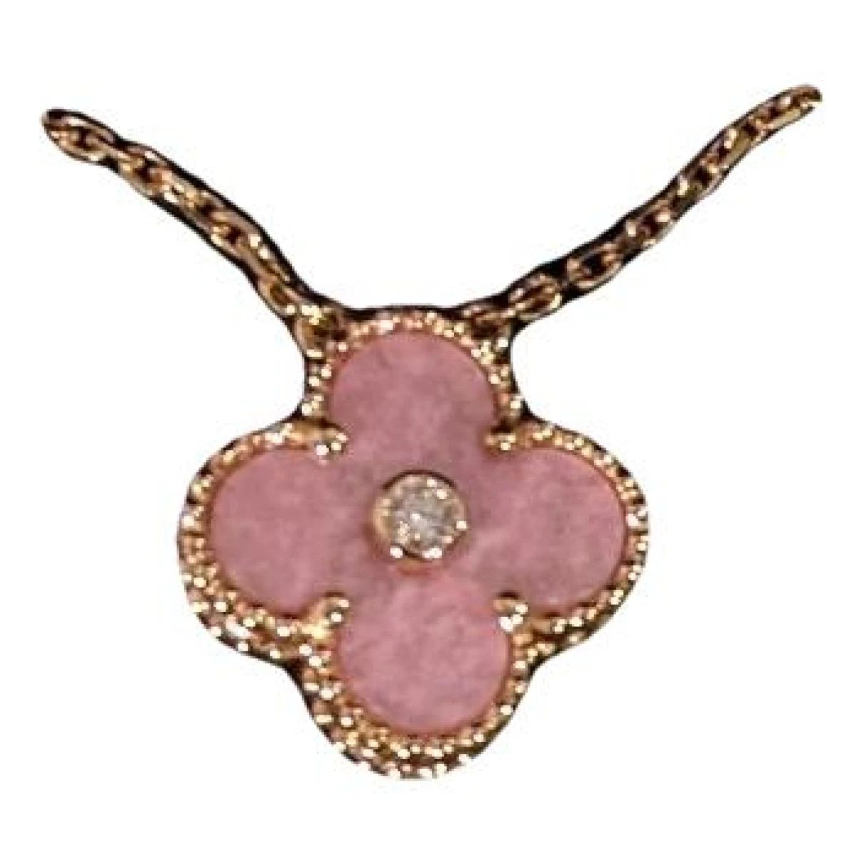 Pre-owned Van Cleef & Arpels Vintage Alhambra Pink Gold Necklace