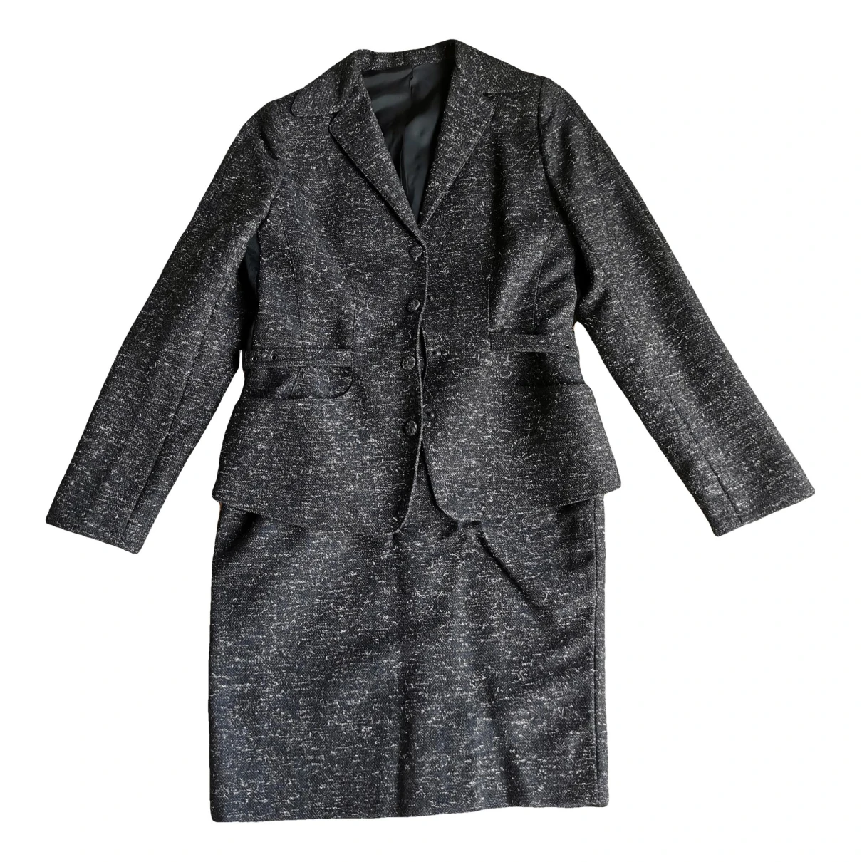 Pre-owned Mugler Wool Suit Jacket In Grey