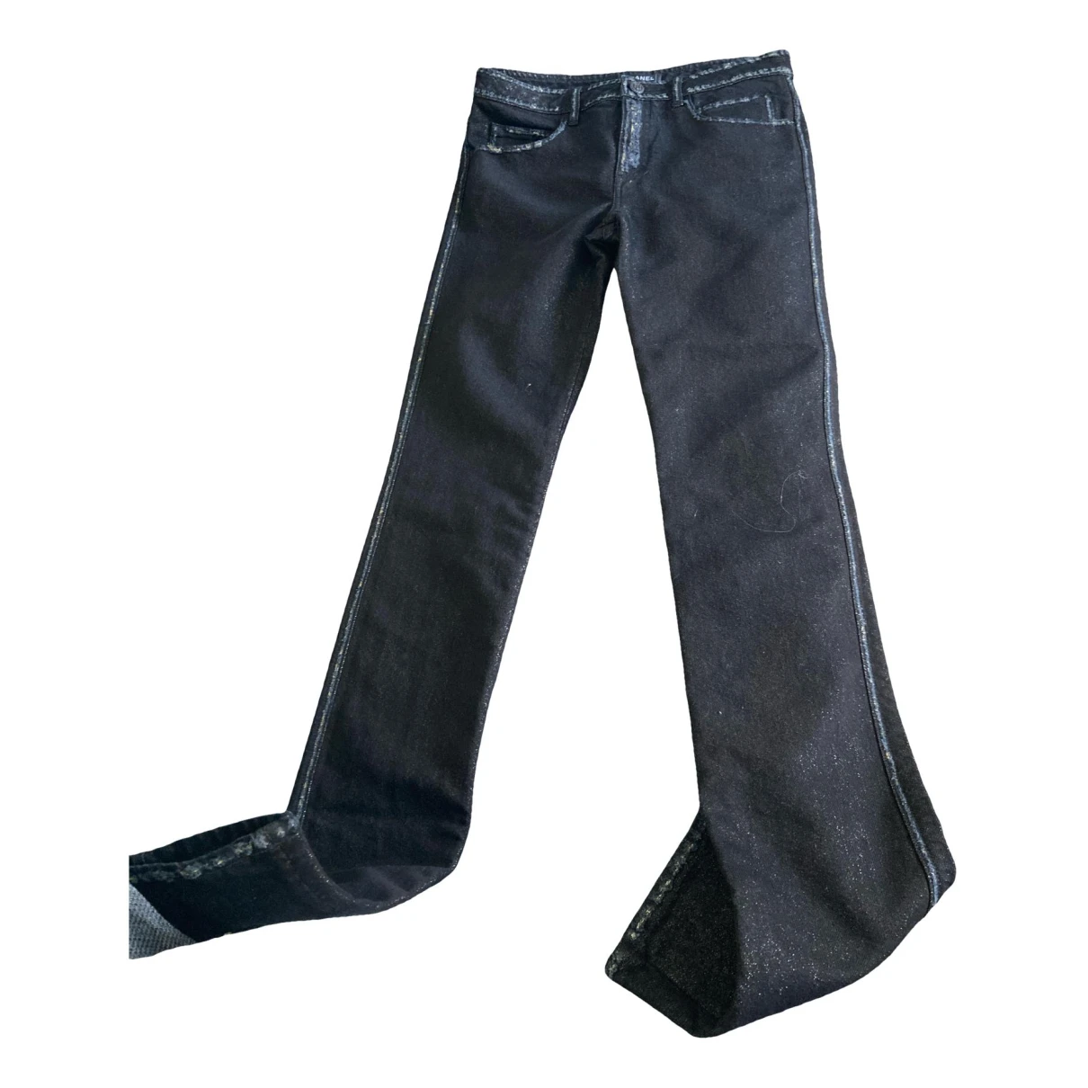Pre-owned Chanel Slim Jeans In Black