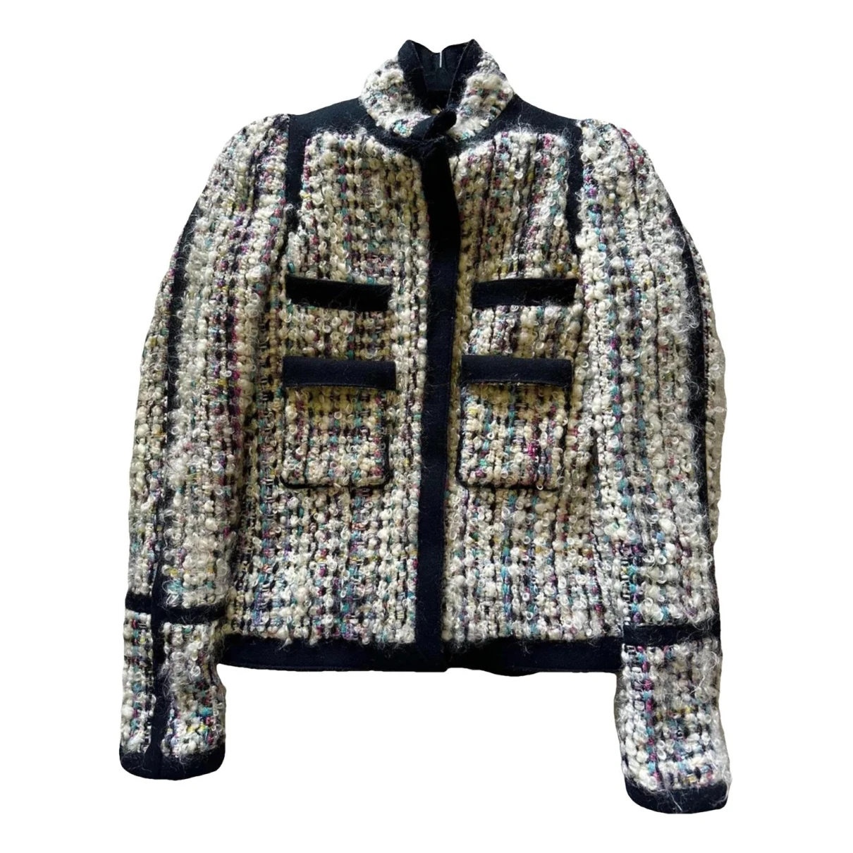 Pre-owned Balenciaga Tweed Jacket In Multicolour