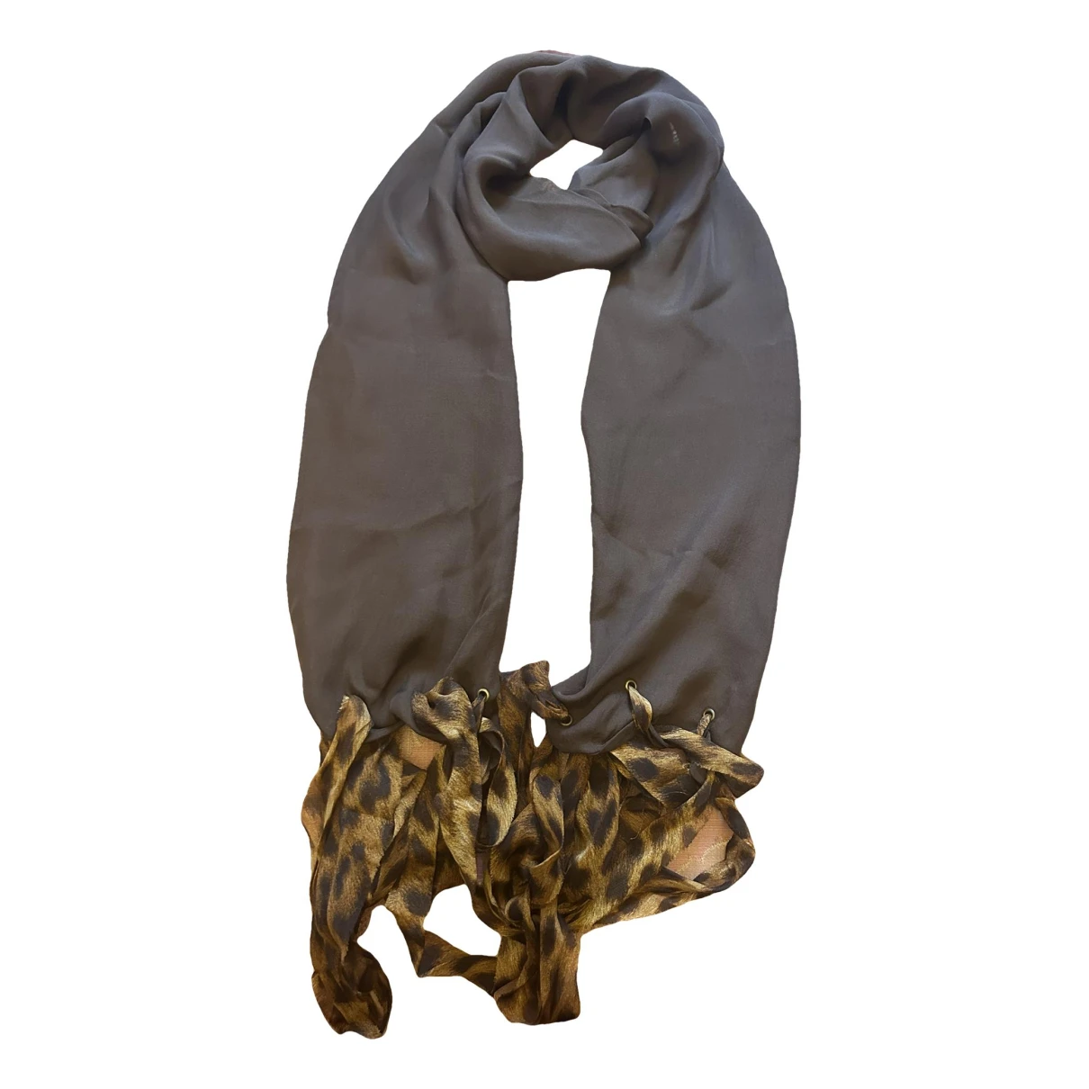 Pre-owned Moschino Silk Scarf In Brown
