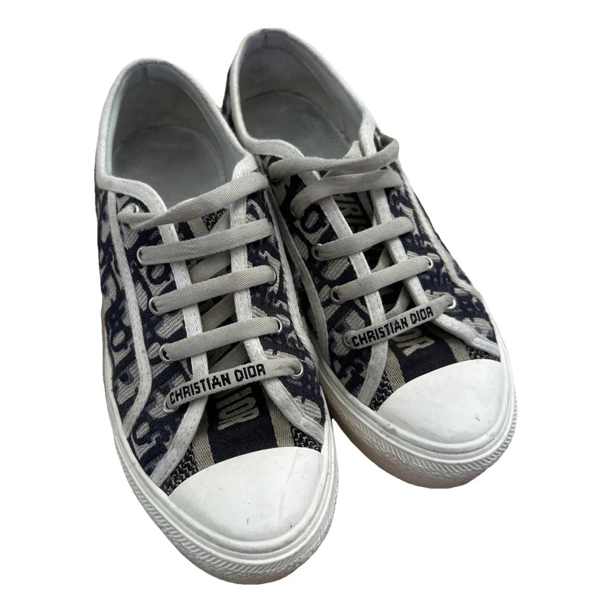 Pre-owned Dior Cloth Trainers In Blue