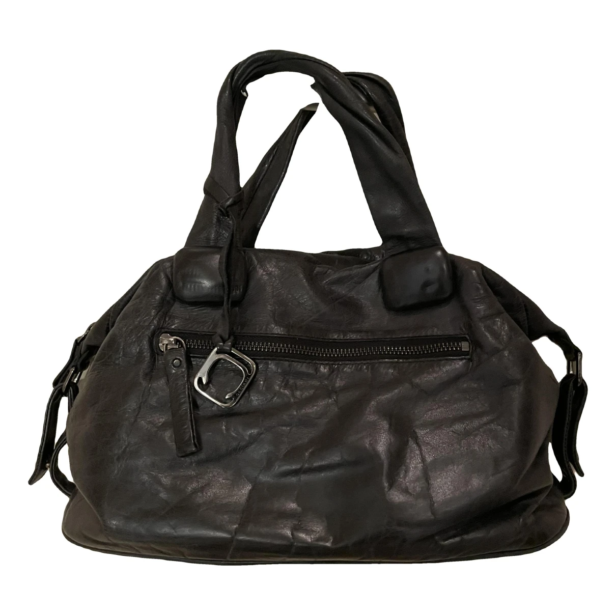 Pre-owned Orciani Leather Handbag In Black