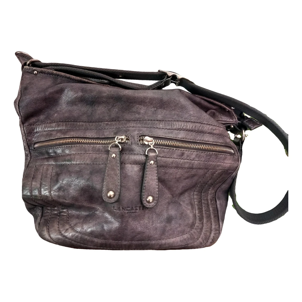 Pre-owned Lancaster Leather Crossbody Bag In Grey