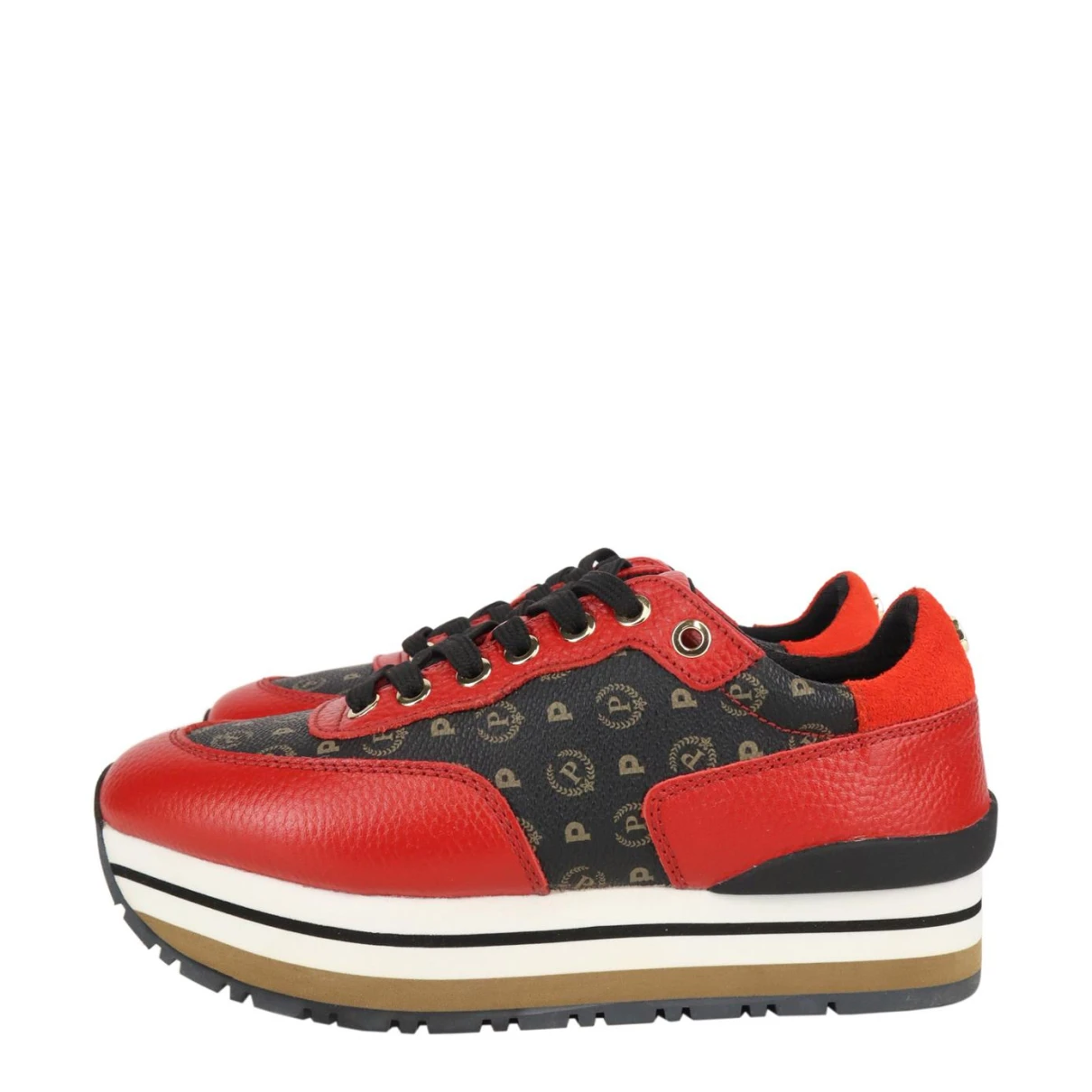Pre-owned Pollini Leather Trainers In Multicolour