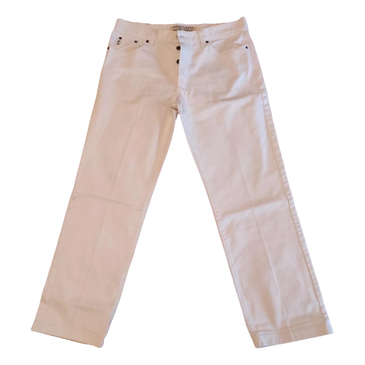 Pre-owned Guess Straight Jeans In White