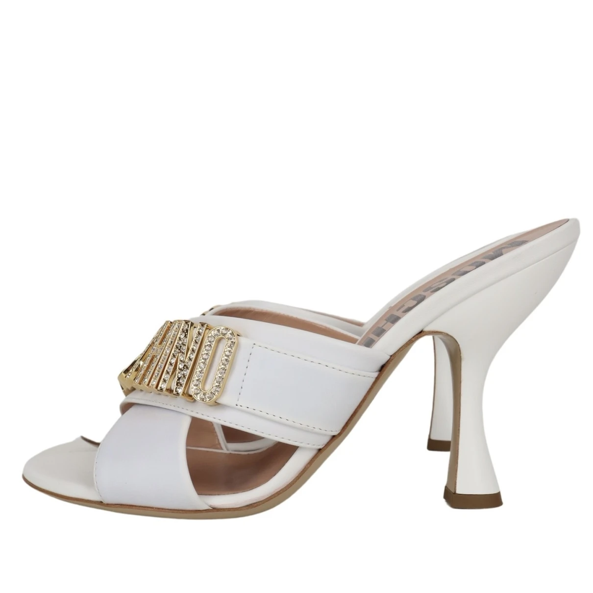 Pre-owned Moschino Leather Sandal In White