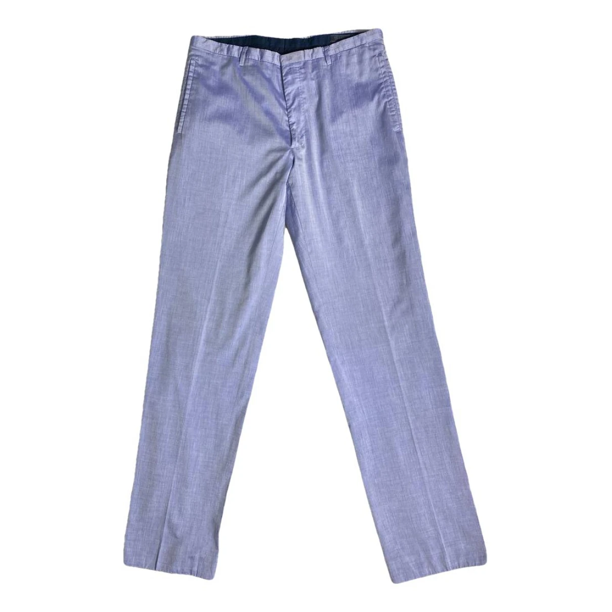 Pre-owned Prada Trousers In Blue