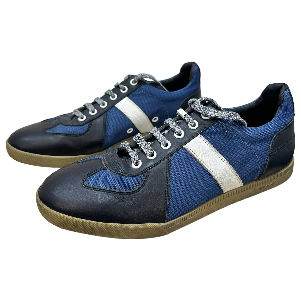 Pre-owned Dior Leather Low Trainers In Blue