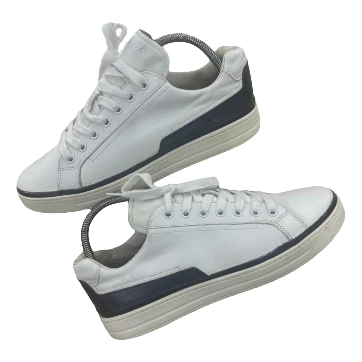 Pre-owned Prada Cloth Trainers In White