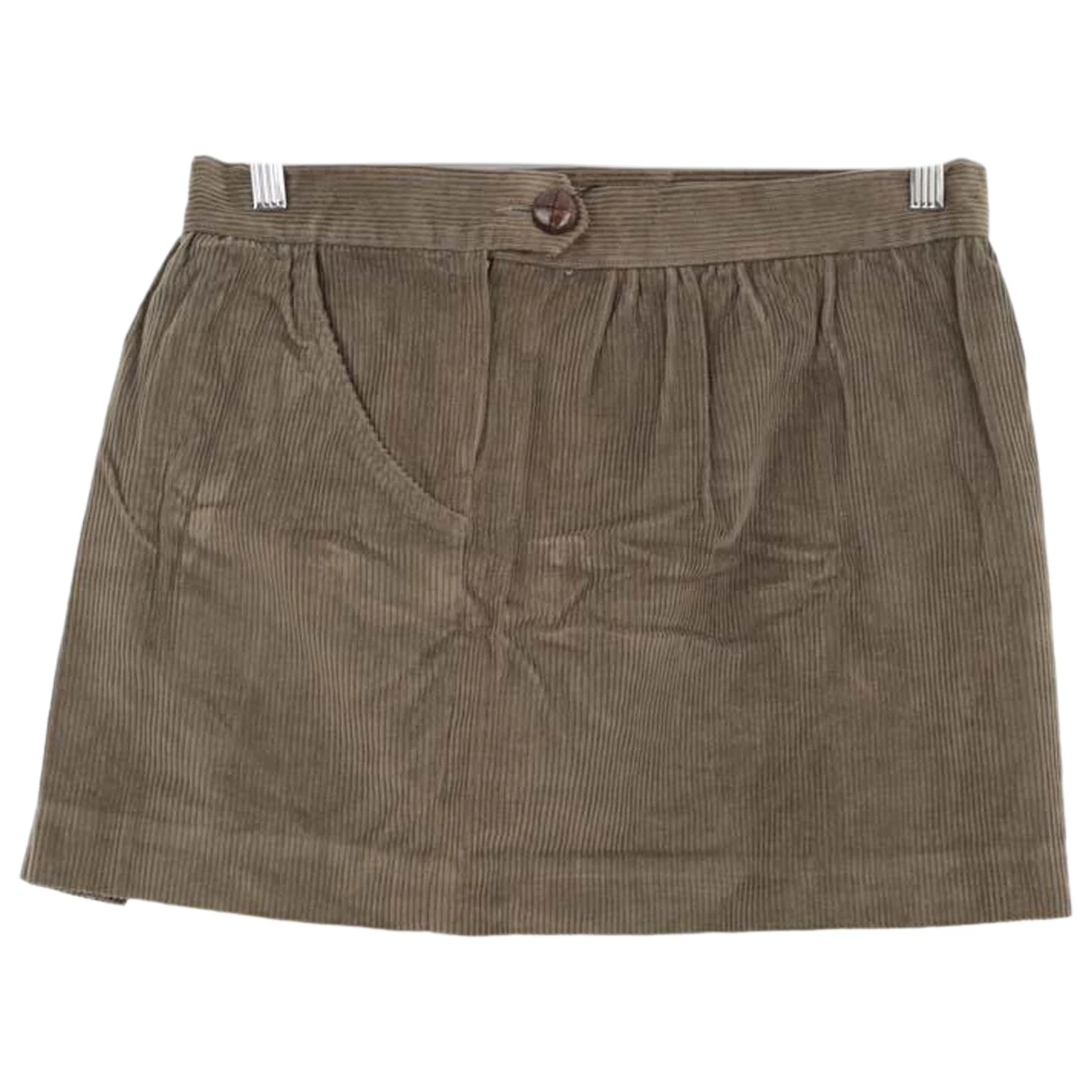 Pre-owned Isabel Marant Velvet Skirt In Khaki