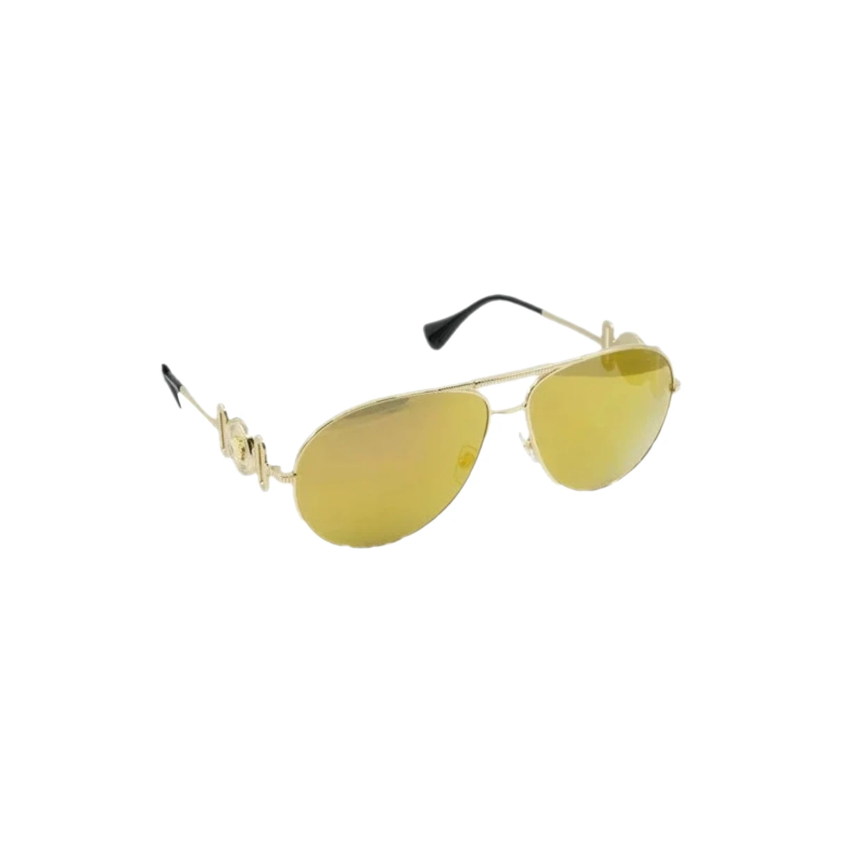 Pre-owned Versace Aviator Sunglasses In Gold