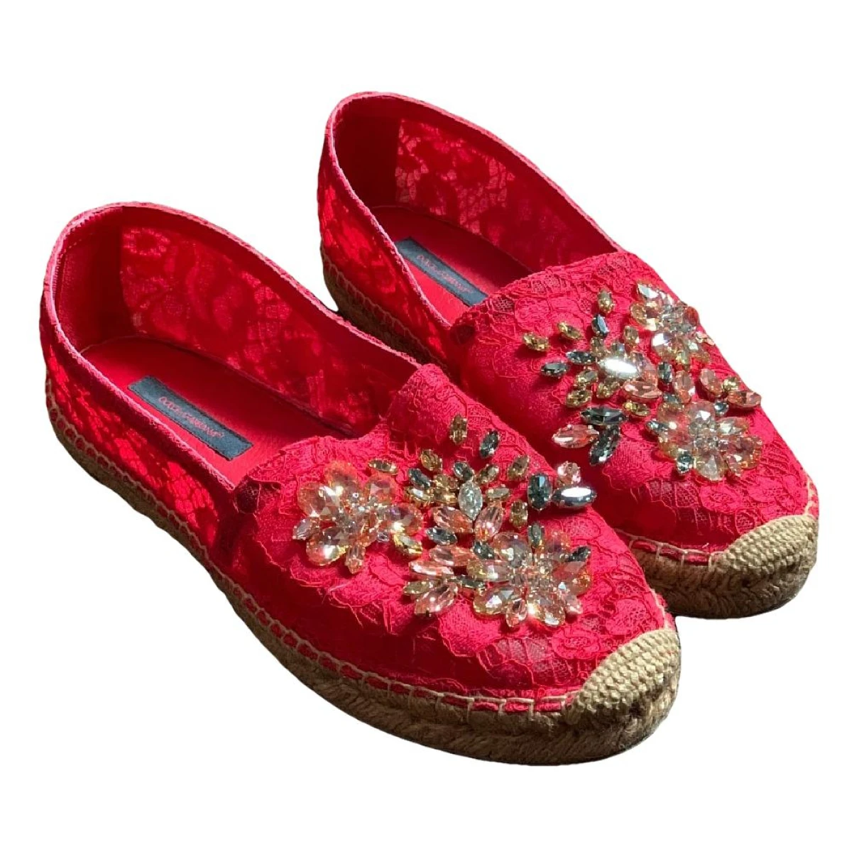 Pre-owned Dolce & Gabbana Cloth Espadrilles In Red