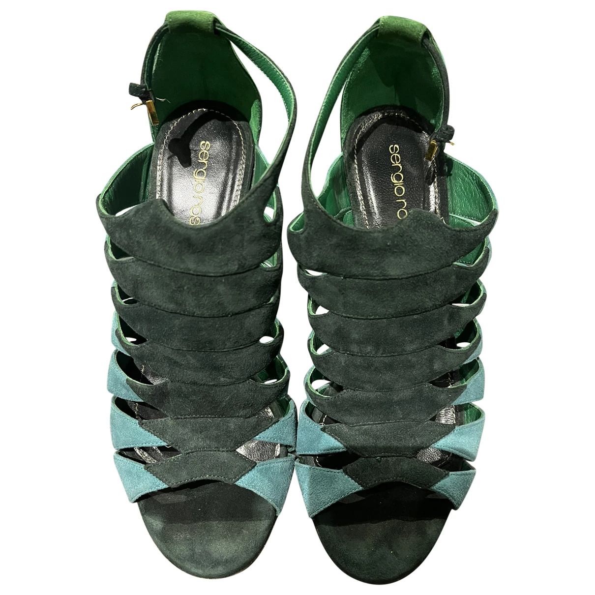 Pre-owned Sergio Rossi Sandal In Green
