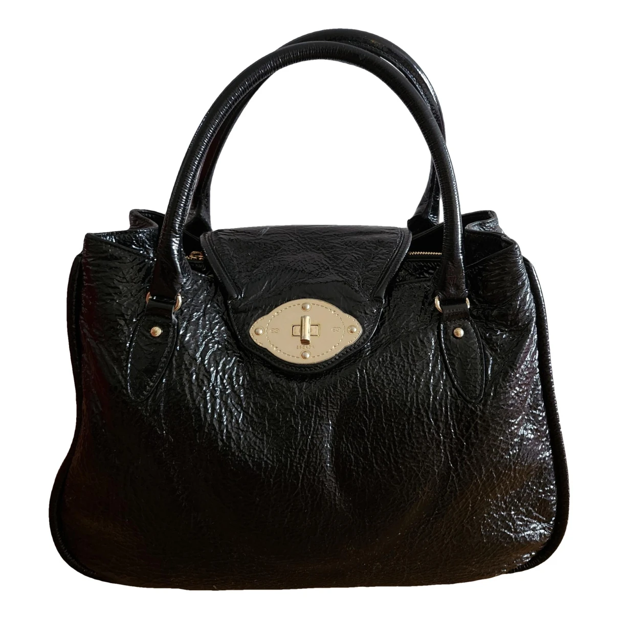 Pre-owned Escada Patent Leather Handbag In Black