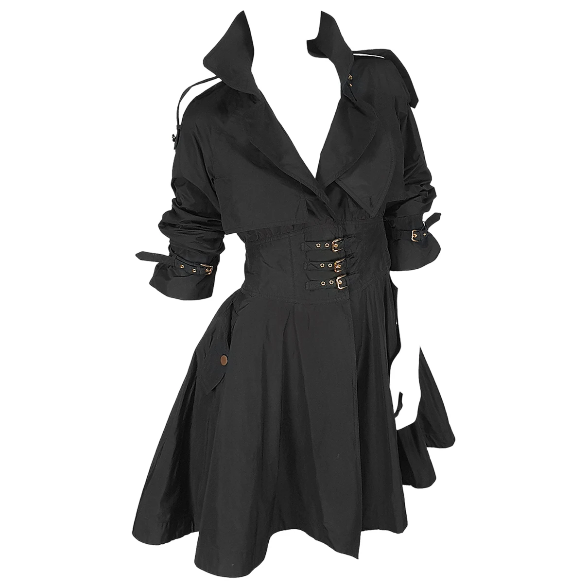 Pre-owned Dolce & Gabbana Trench Coat In Black