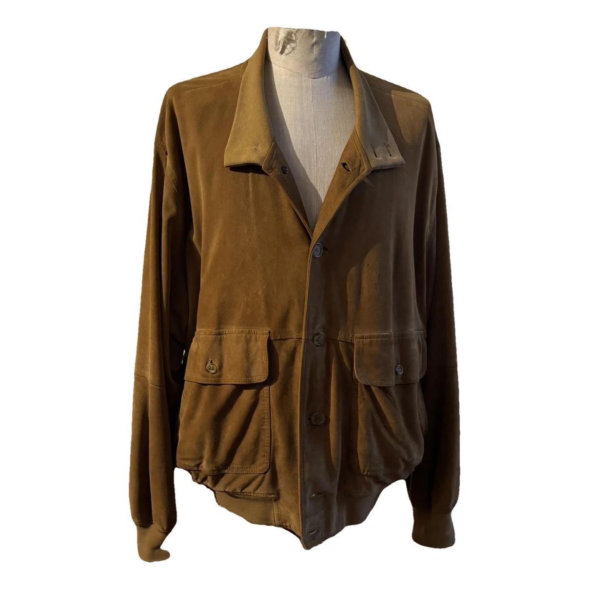 Pre-owned Burberry Leather Jacket In Camel