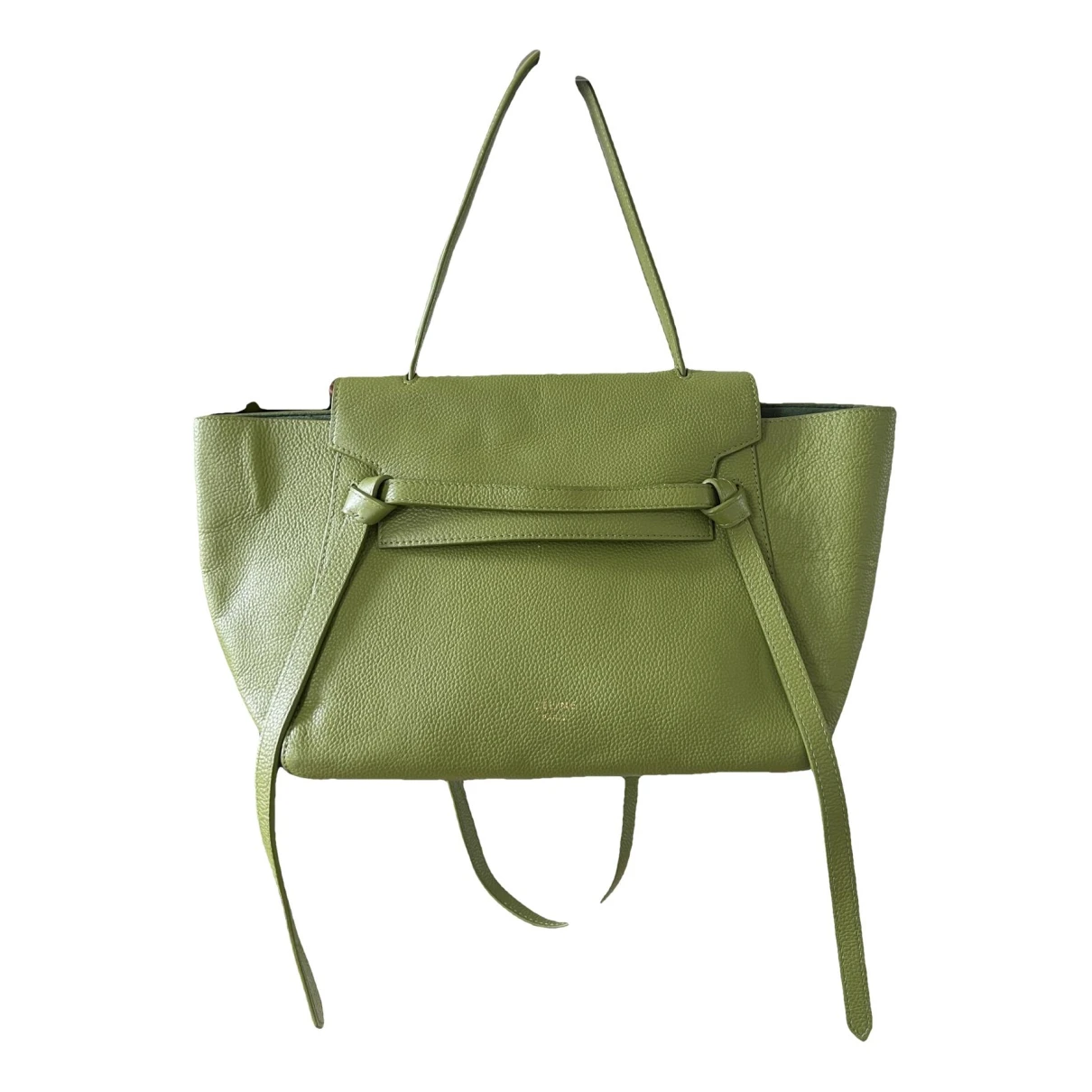 Pre-owned Celine Belt Leather Handbag In Green