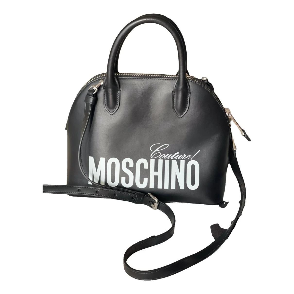 Pre-owned Moschino Leather Handbag In Black
