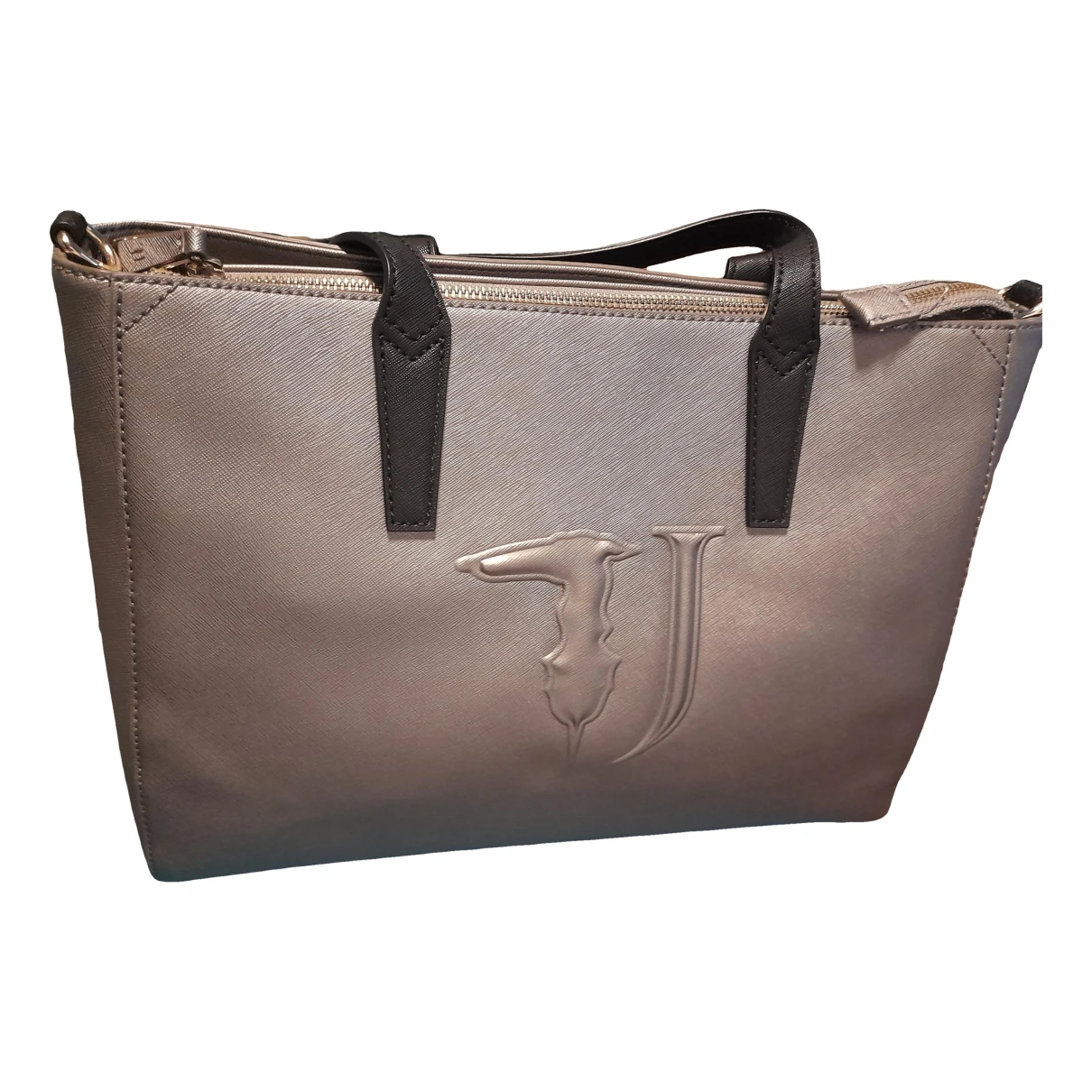 Pre-owned Trussardi Vegan Leather Handbag In Silver