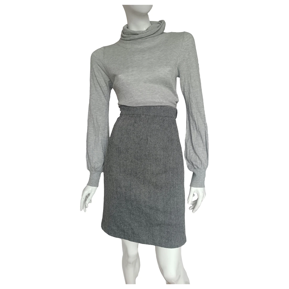 Pre-owned Acne Studios Wool Mini Dress In Grey