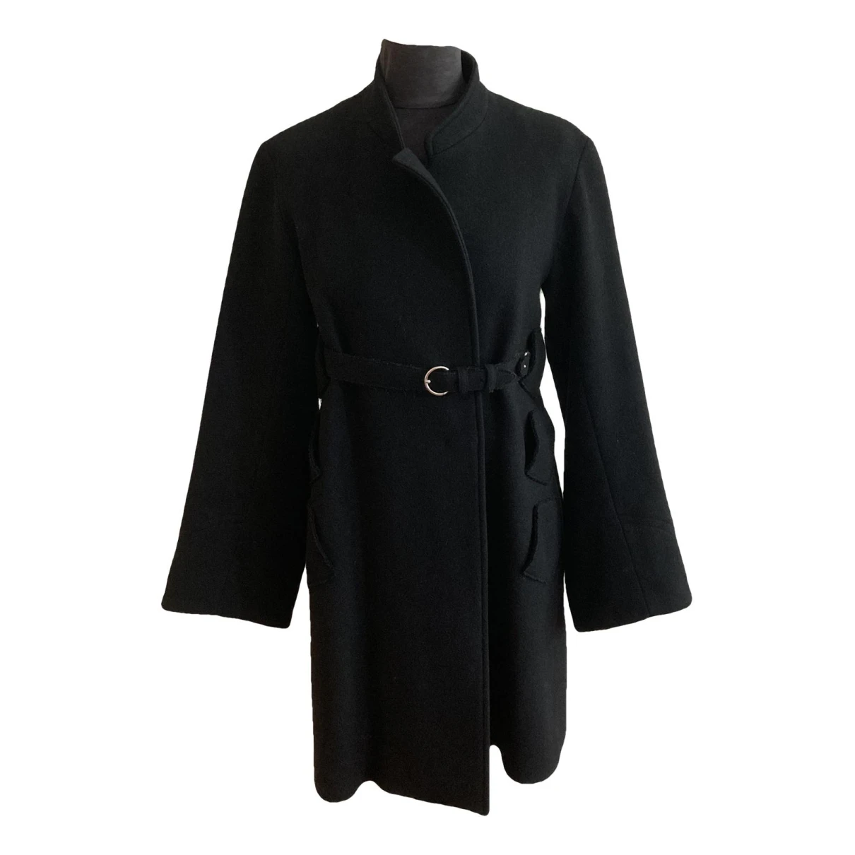 Pre-owned Jil Sander Wool Coat In Black