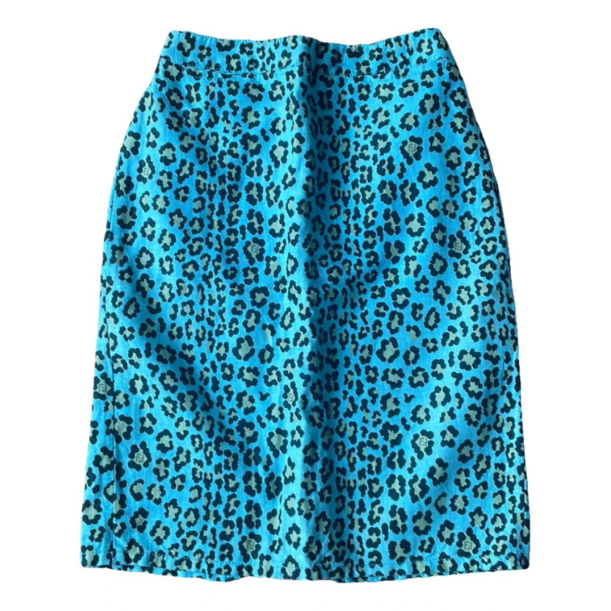 Pre-owned Fendi Linen Mid-length Skirt In Turquoise