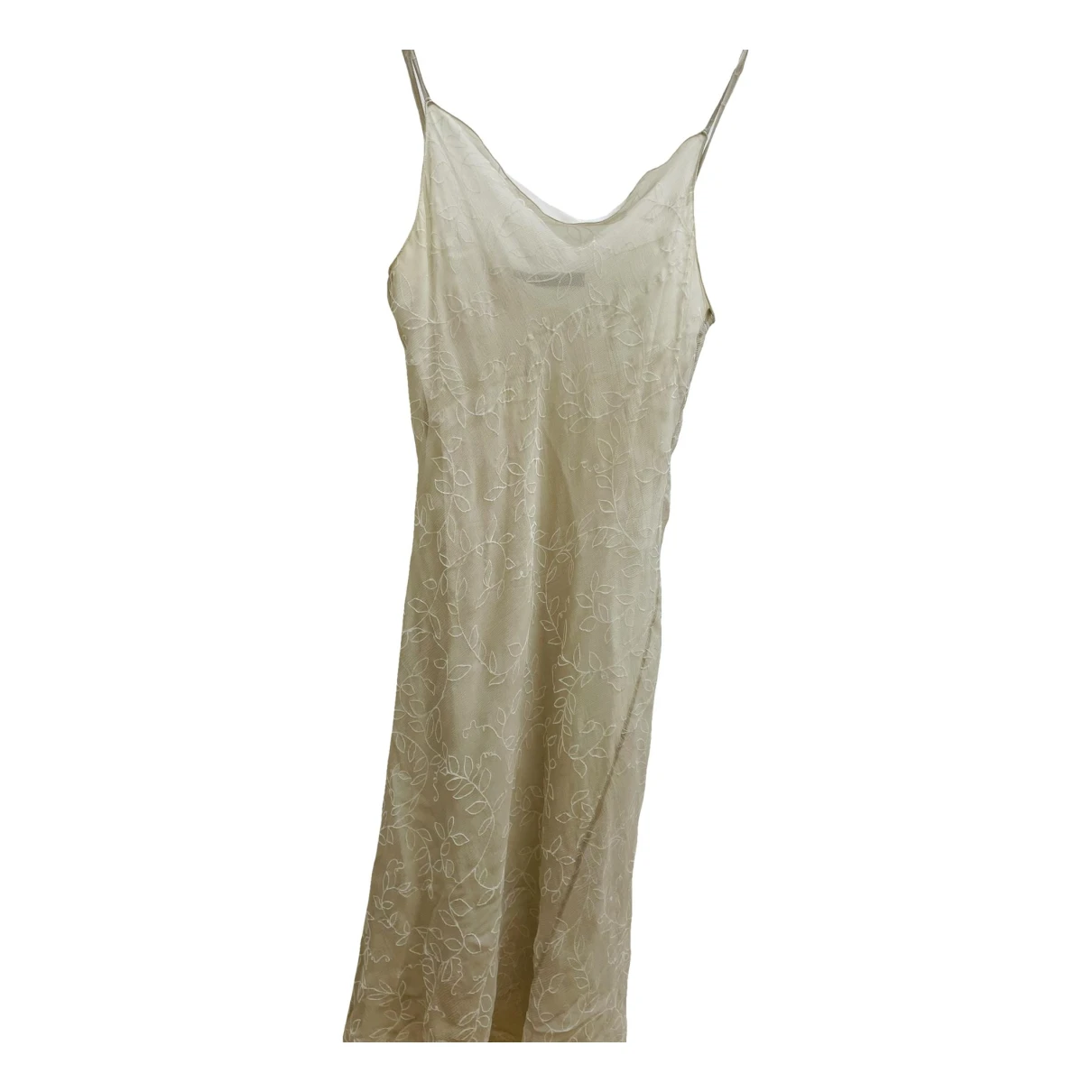 Pre-owned Pinko Silk Mid-length Dress In Grey