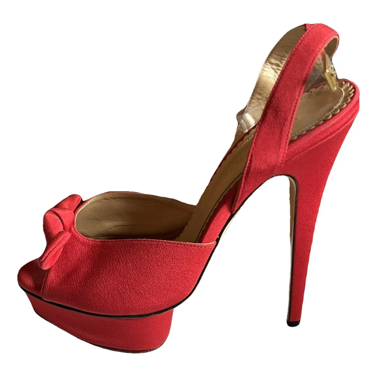 Pre-owned Charlotte Olympia Cloth Heels In Red