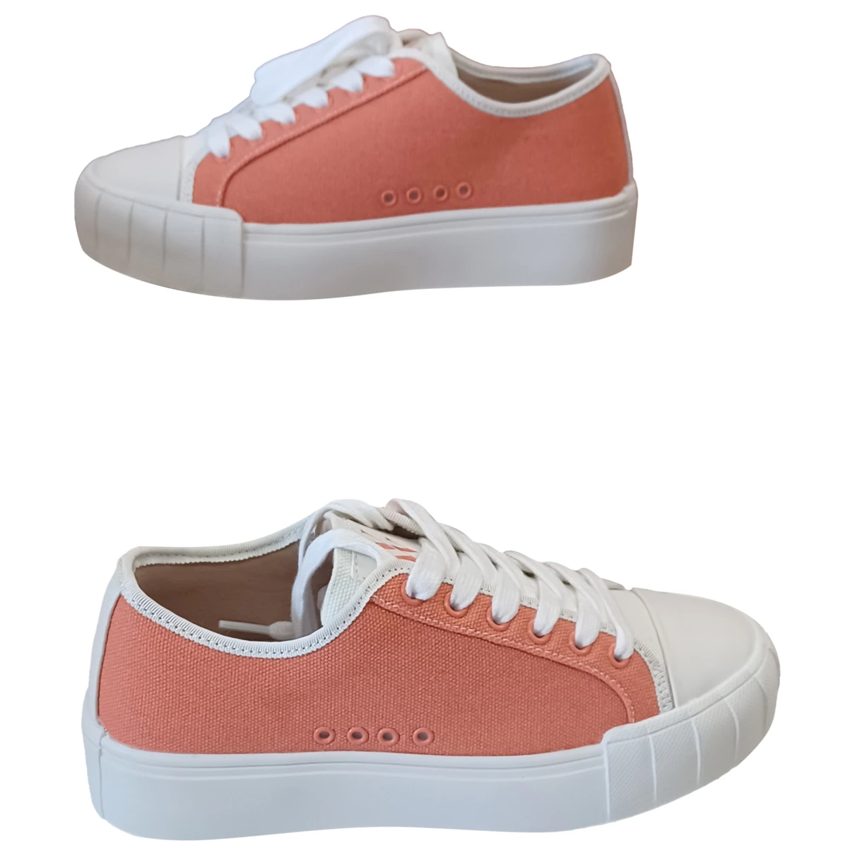 Pre-owned Vanessa Wu Cloth Trainers In Orange