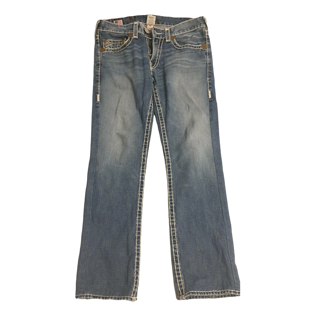Pre-owned True Religion Straight Jeans In Blue