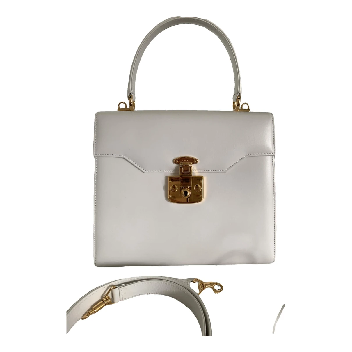 Pre-owned Gucci Horsebit 1955 Leather Tote In White