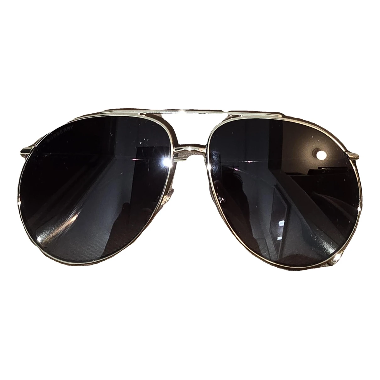 Pre-owned Burberry Aviator Sunglasses In Gold