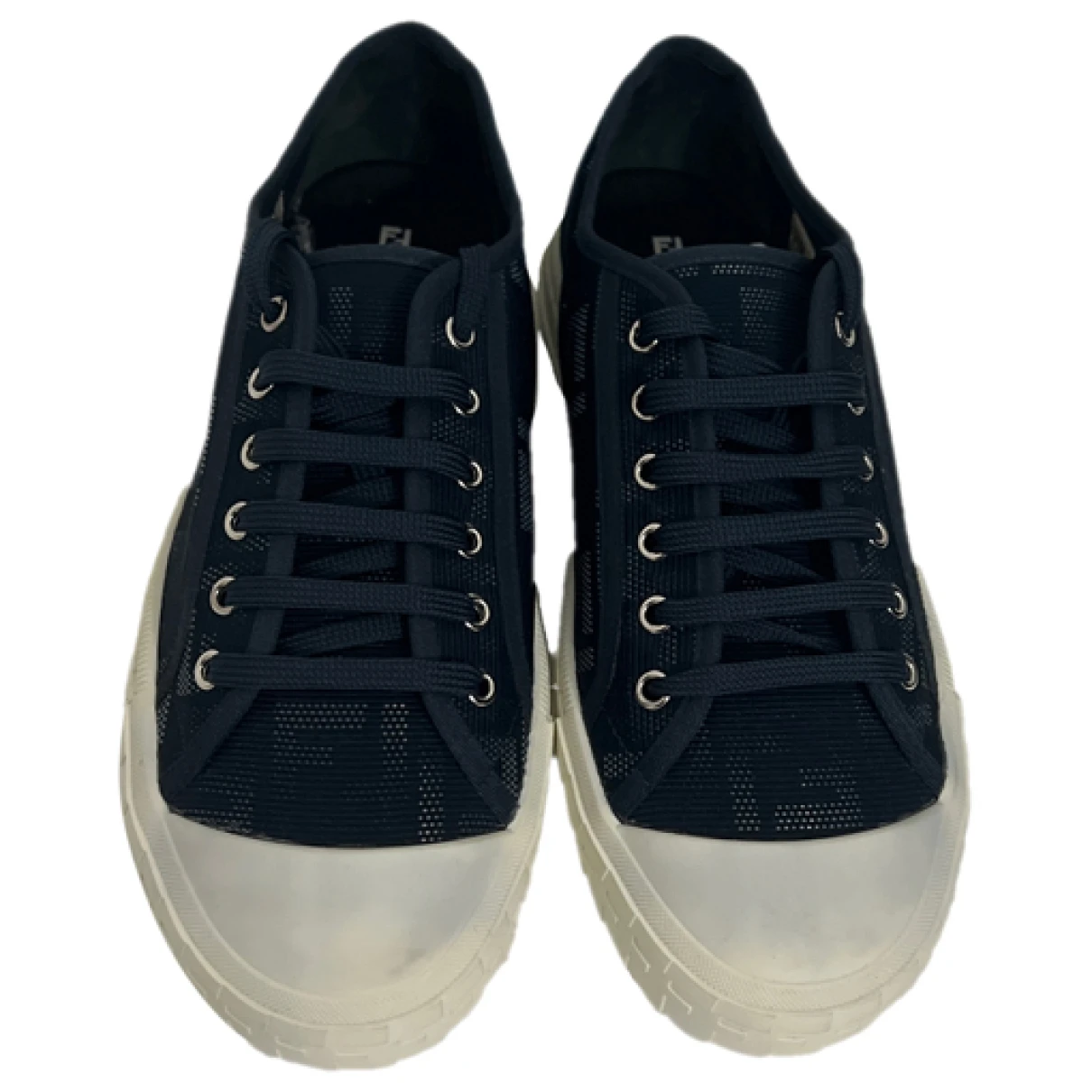 Pre-owned Fendi Cloth Low Trainers In Blue