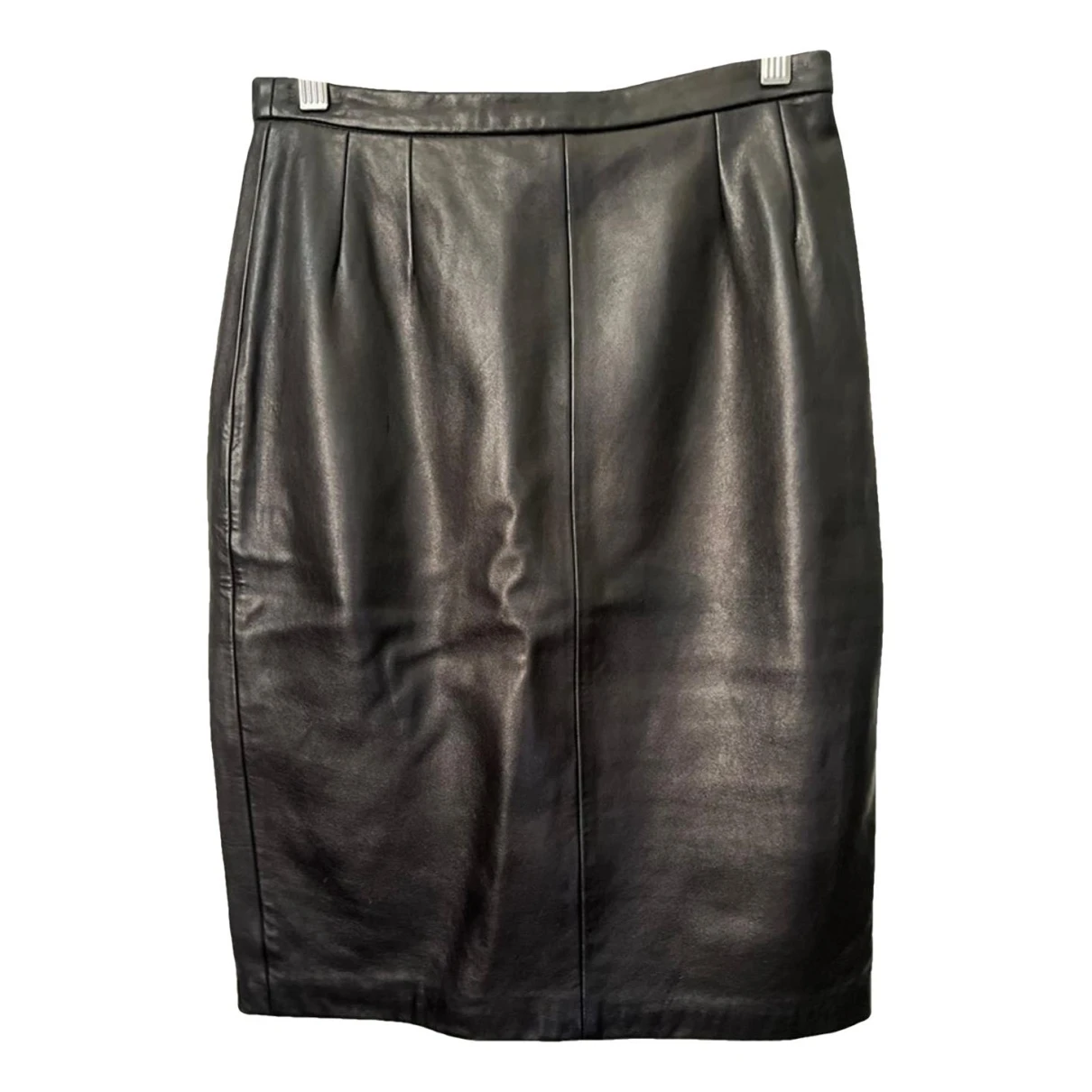Pre-owned Emanuel Ungaro Leather Mid-length Skirt In Black