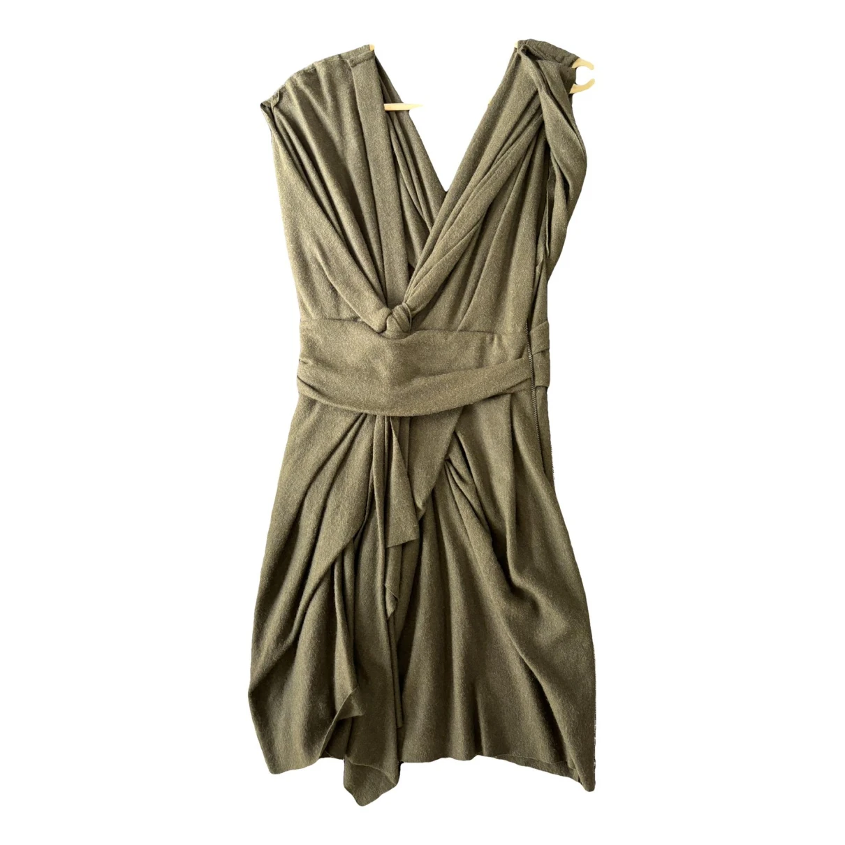Pre-owned Isabel Marant Wool Mid-length Dress In Khaki