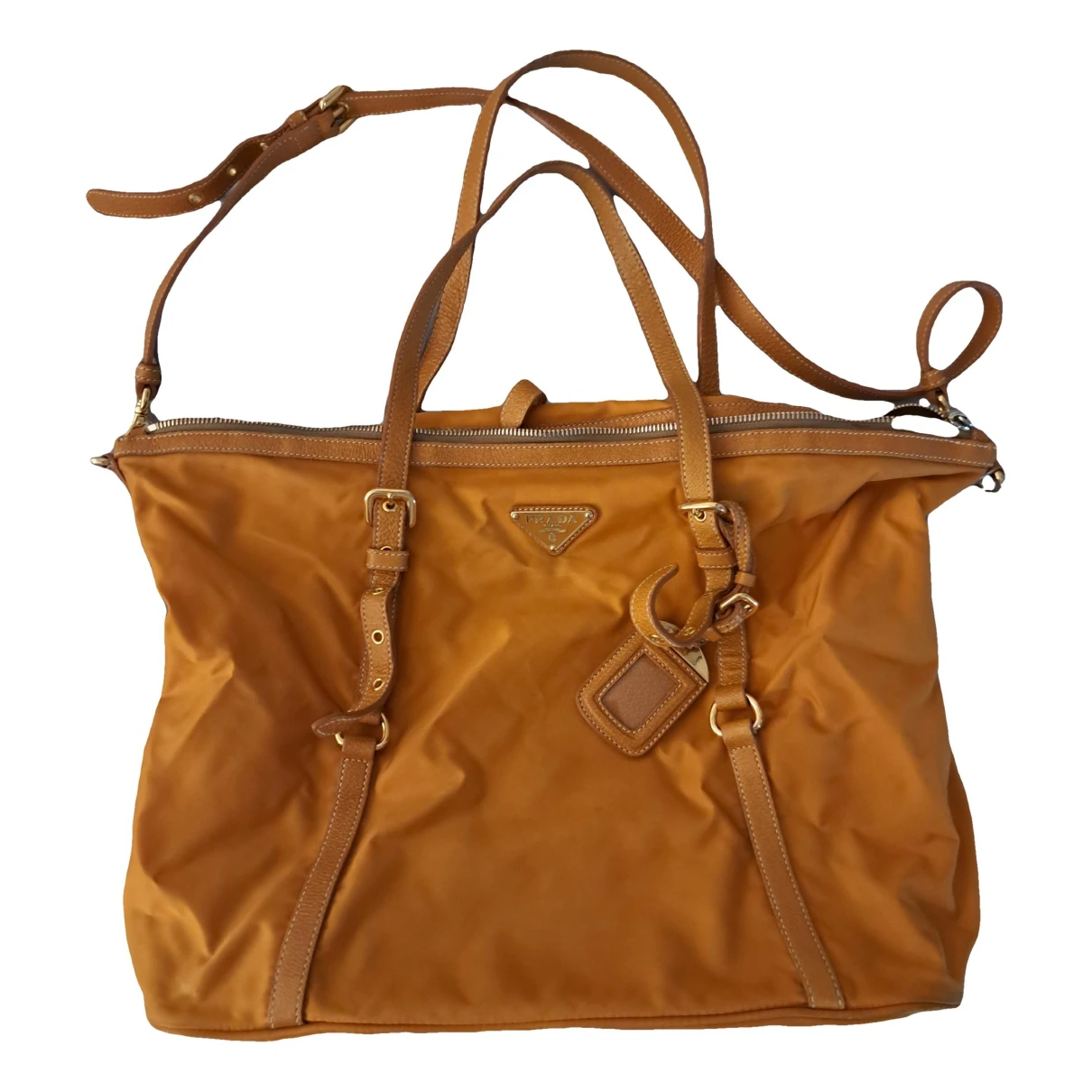Pre-owned Prada Cloth Bag In Orange