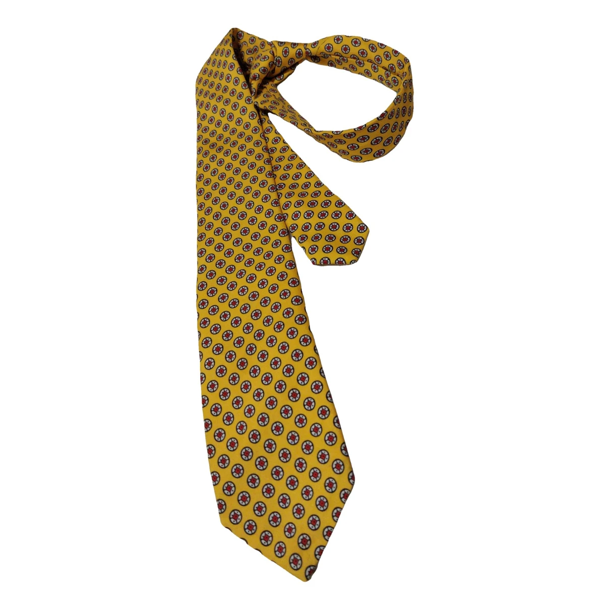 Pre-owned Polo Ralph Lauren Silk Tie In Yellow