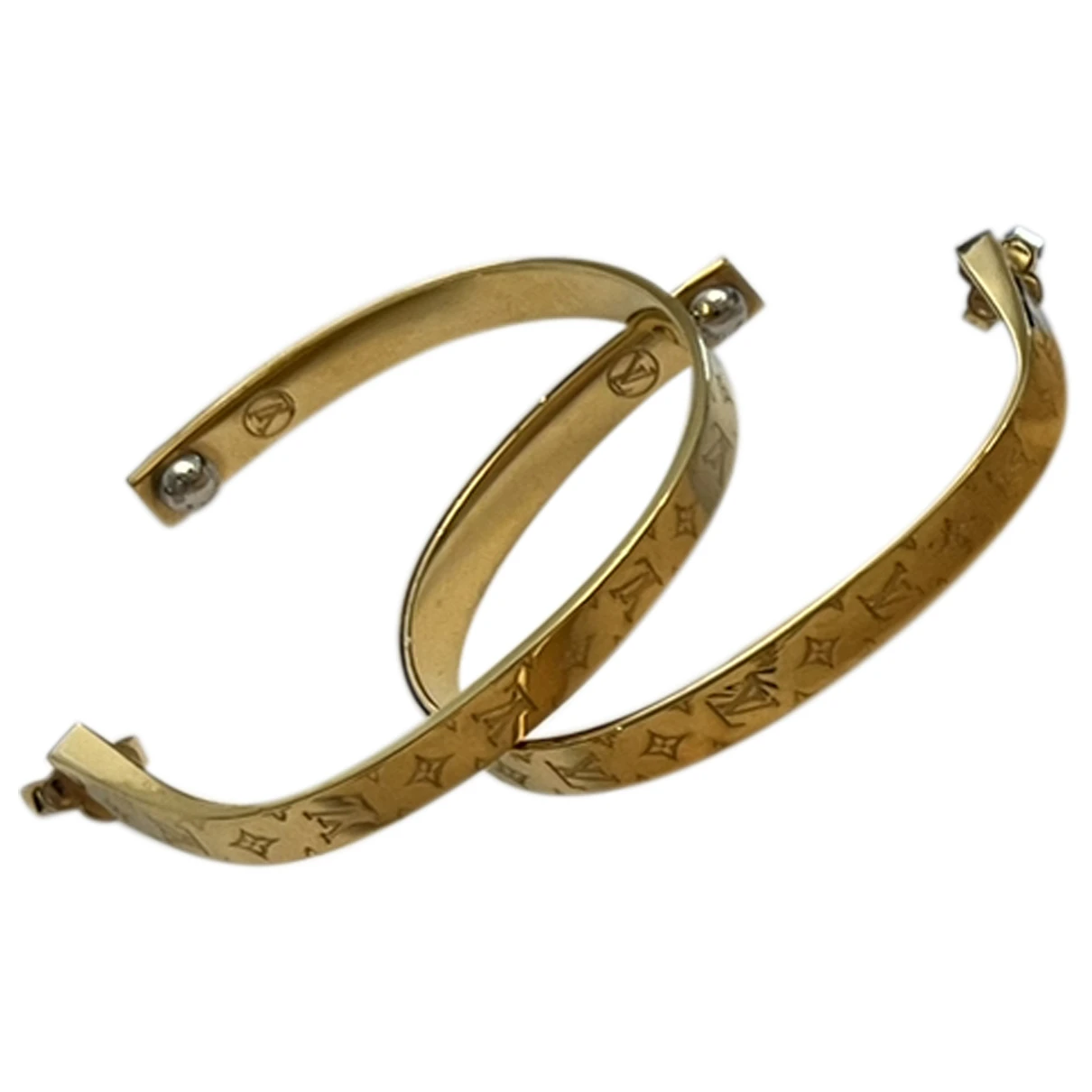 Pre-owned Louis Vuitton Nanogram Earrings In Gold