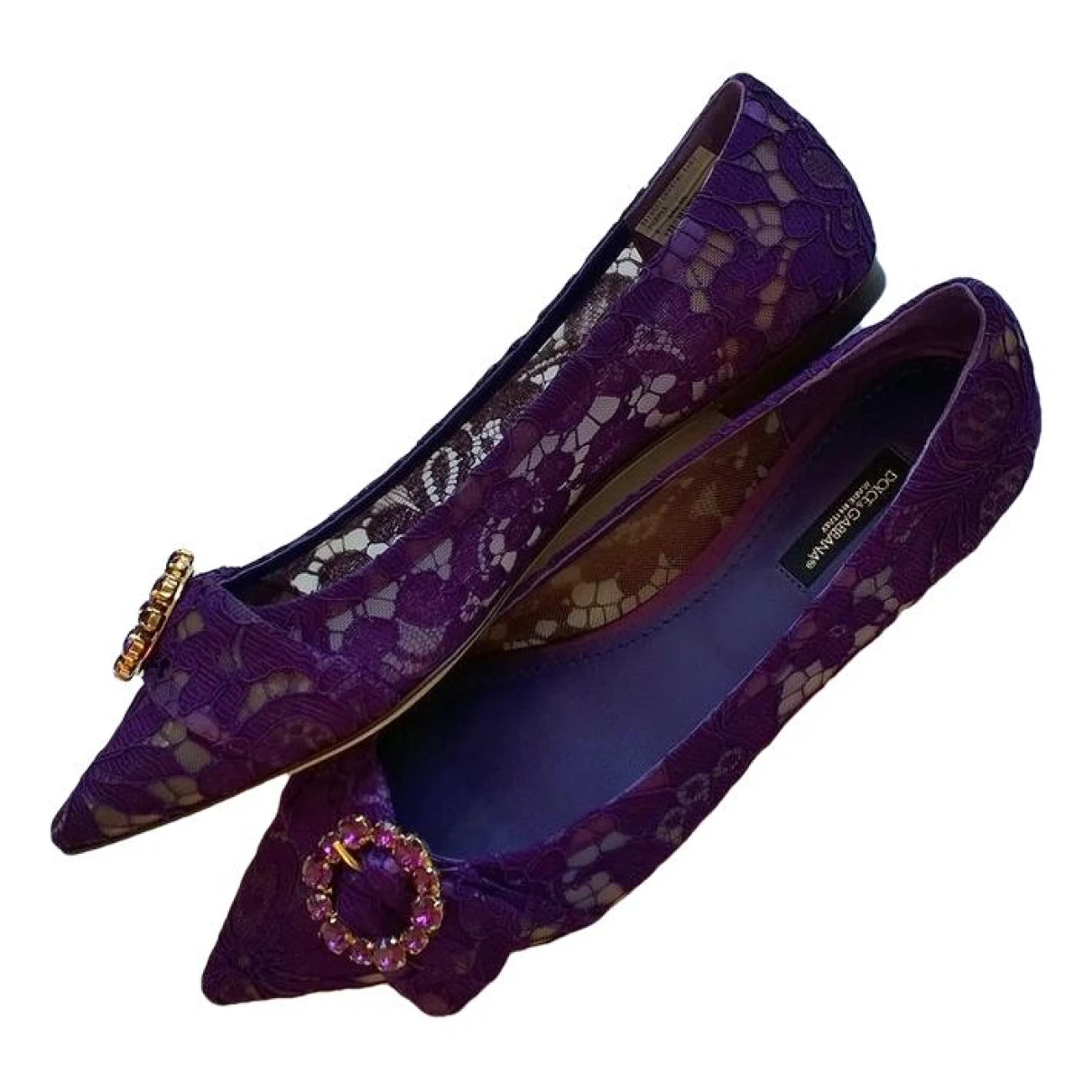 Pre-owned Dolce & Gabbana Leather Ballet Flats In Purple