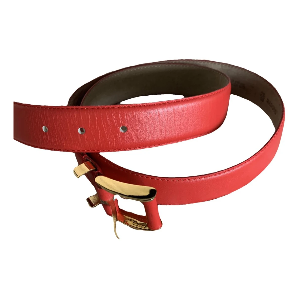 Pre-owned Guy Laroche Leather Belt In Red