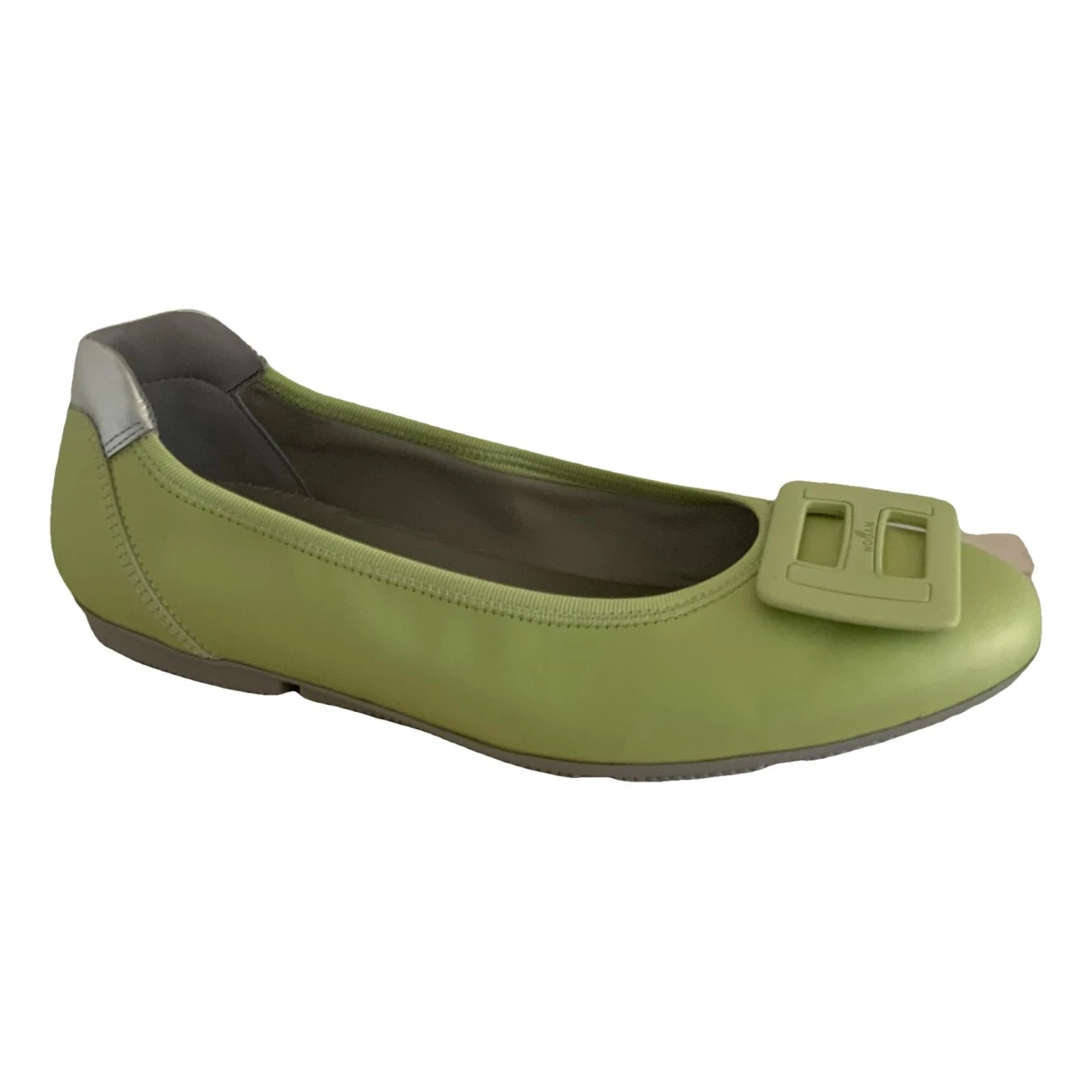 Pre-owned Hogan Leather Ballet Flats In Green