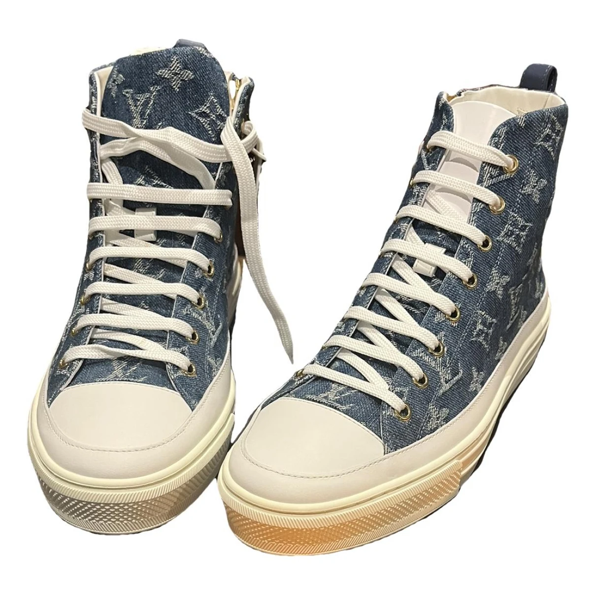 Pre-owned Louis Vuitton High Trainers In Blue