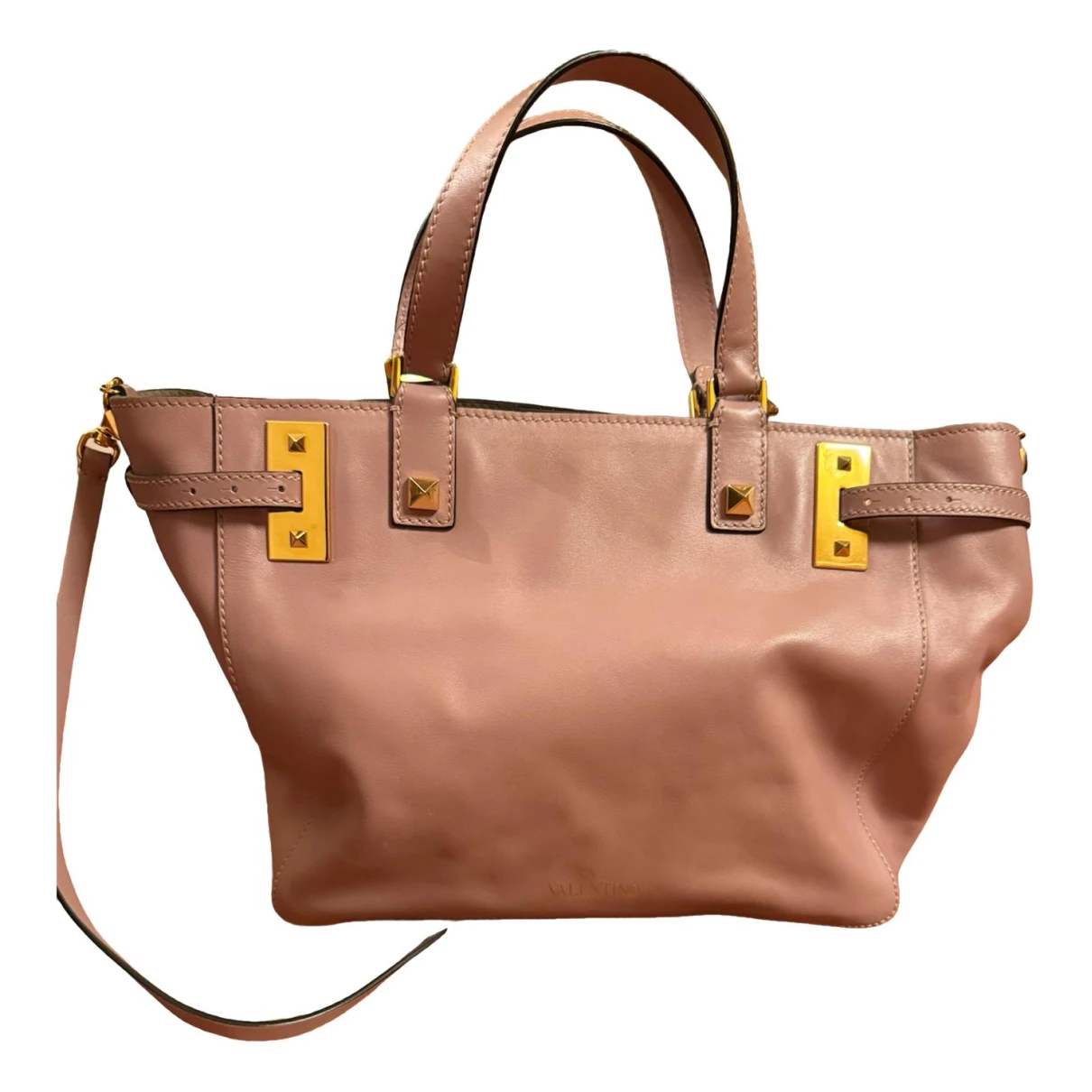 Pre-owned Valentino Garavani Rockstud Leather Handbag In Pink