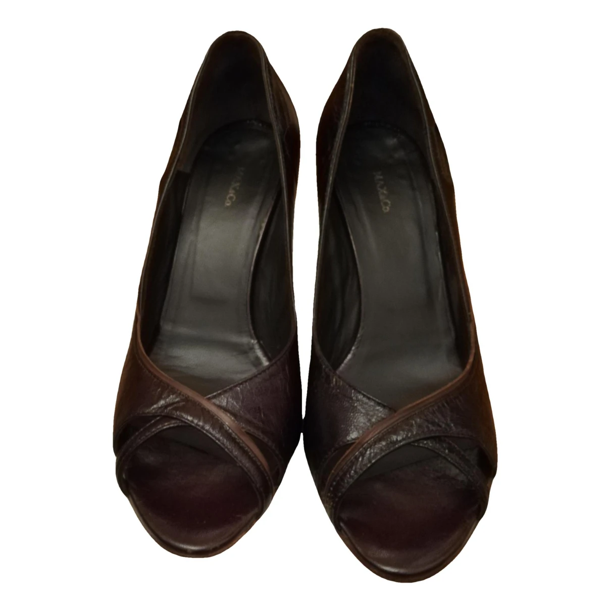 Pre-owned Max & Co Leather Heels In Burgundy