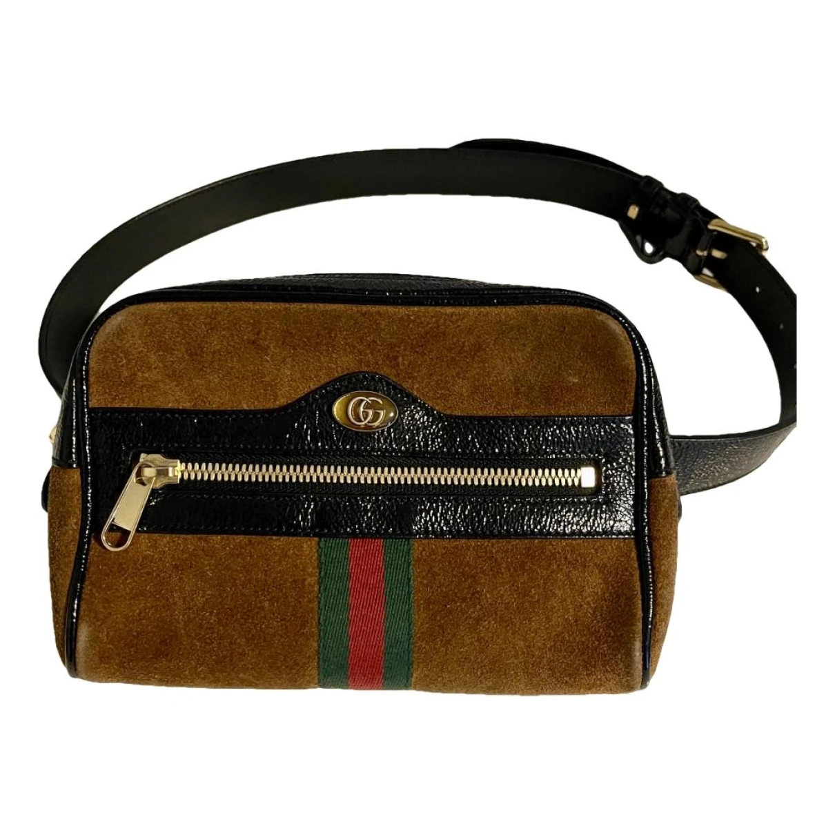 Pre-owned Gucci Ophidia Clutch Bag In Camel