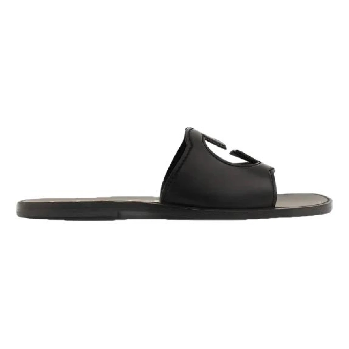 Pre-owned Gucci Leather Sandals In Black