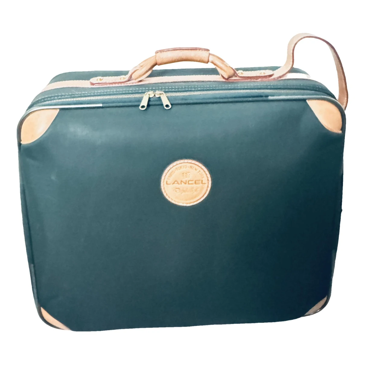 Pre-owned Lancel Leather Travel Bag In Green