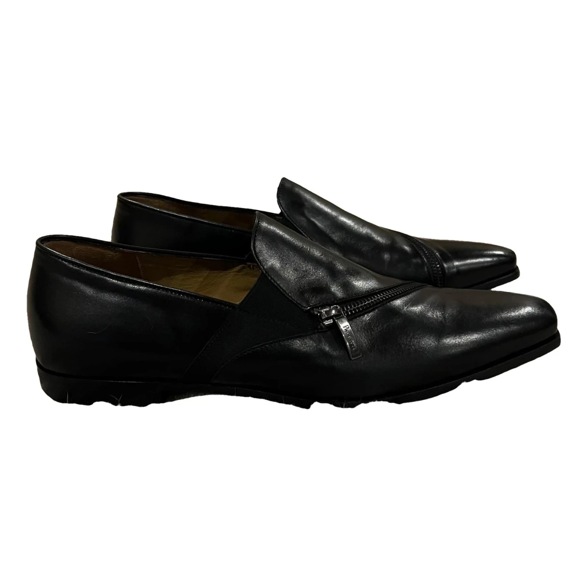 Pre-owned Cesare Paciotti Leather Flats In Black